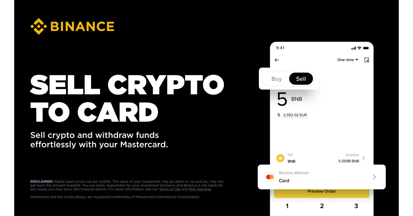 Binance Users Can Now Effortlessly Convert Crypto and Withdraw Funds to  their Mastercard