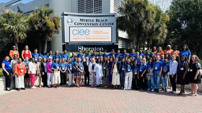Young Civic Leadership Summit Fellows in Myrtle Beach, South Carolina, with CIEE senior leaders, Angie Young, and Rebecca Pasini, Deputy Assistant Secretary for Private Sector Exchange, Bureau of Educational and Cultural Affairs, U.S. Department of State