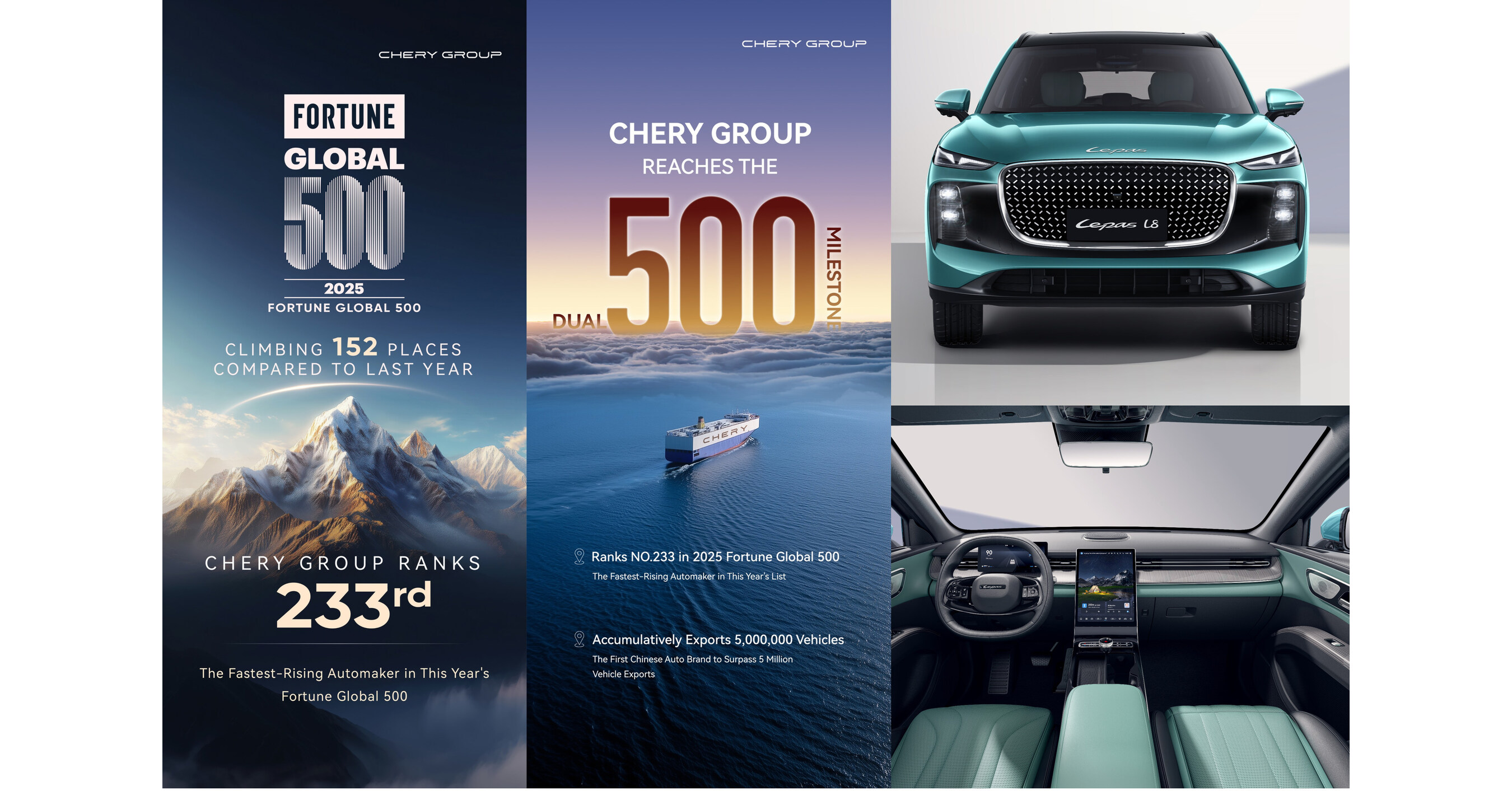 Chery Group Becomes the Fastest-climbing Automaker in Fortune Global 500, Powerfully Empowering LEPASs Global Growth