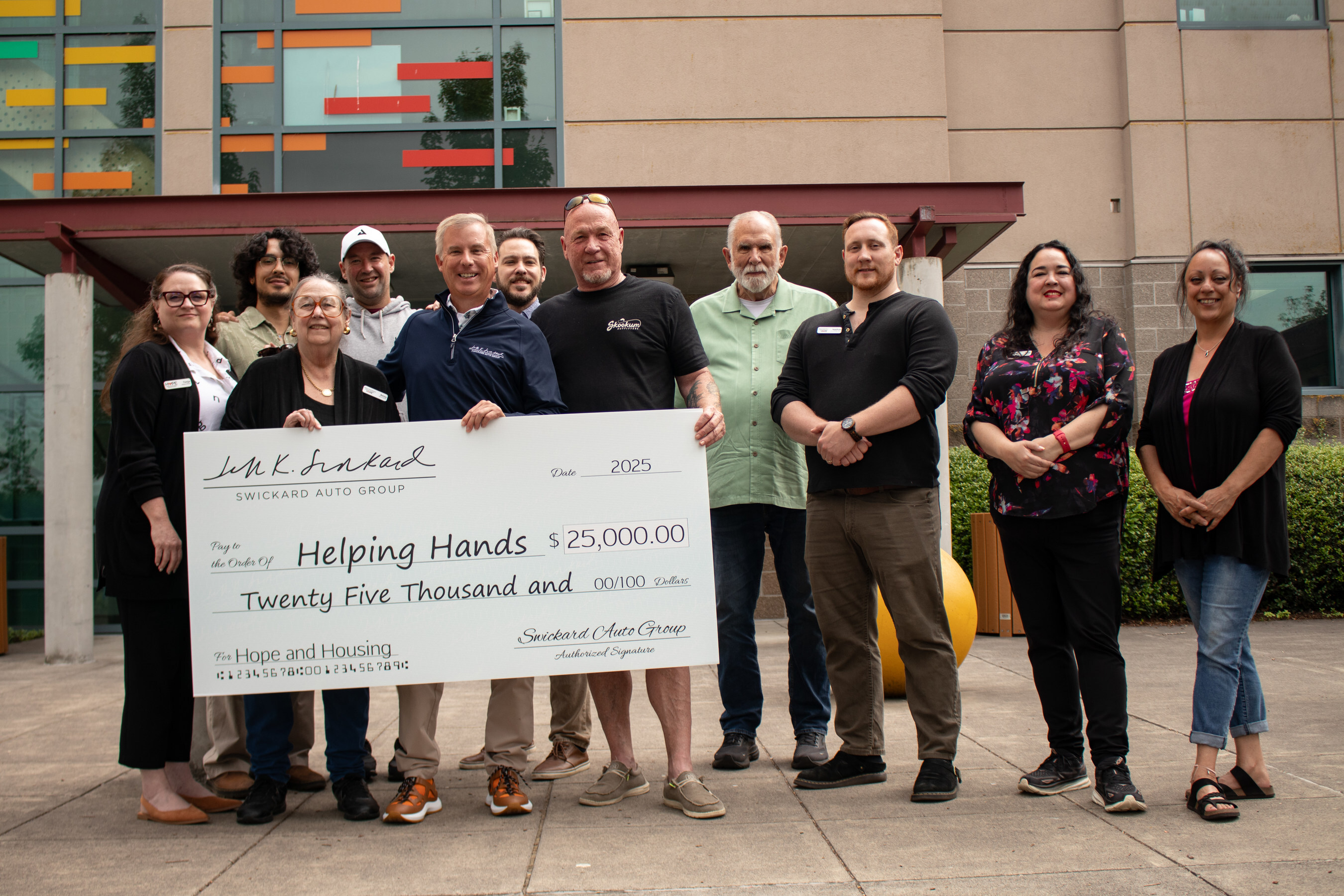 Swickard Auto Group Donates $25,000 to Helping Hands Reentry Outreach Centers, Supporting Individuals Experiencing Homelessness