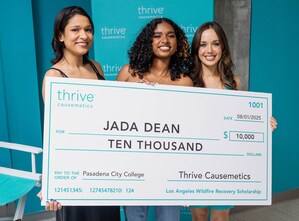 Thrive Causemetics® Awards First $10,000 Los Angeles Wildfire Recovery Scholarship Honoring John Muir High Graduate Jada Dean and Kicks Off a $100,000 Investment in Education & Creative Careers