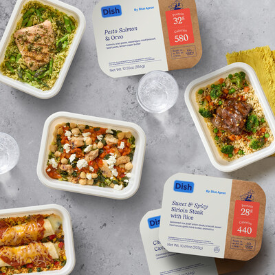 Dish by Blue Apron are pre-made meals made with high-quality ingredients, include at least 20g of protein and are ready in as little as five minutes with zero prep or cleanup.