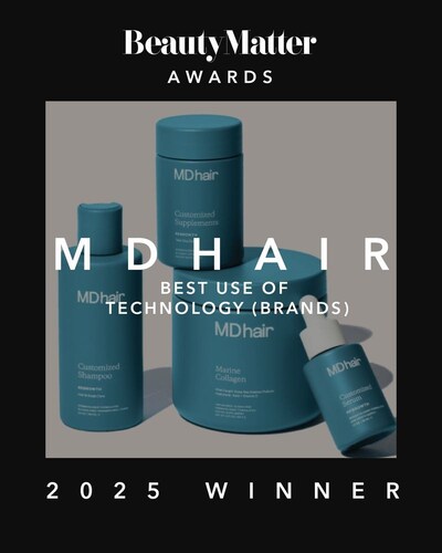 MDhair Wins 2025 BeautyMatter Award for Best Use of Technology in Hair Loss Treatment