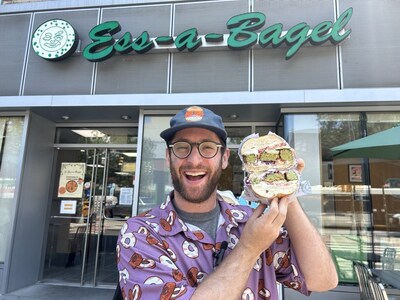 Sam Silverman with the Bagel Ambassador Sandwich