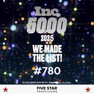Five Star Franchising makes fifth appearance on prestigious Inc. 5000