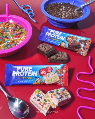 Pure Protein Fruity PEBBLES Protein Bars and Pure Protein Cocoa PEBBLES Protein Bars