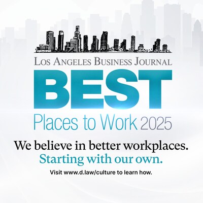 D.Law, has been named the #3 Best Place to Work in the mid-size company category by the Los Angeles Business Journal (LABJ) in its 2025 Best Places to Work in Los Angeles awards.