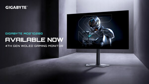 GIGABYTE anuncia o lançamento do monitor gamer WOLED QHD de 27" MO27Q28G com 280 Hz e design sem bordas nos 4 lados
