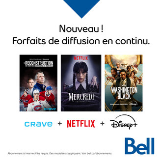 Nouveau ! Forfaits de diffusion en continu. (Groupe CNW/Bell Canada (MTL))