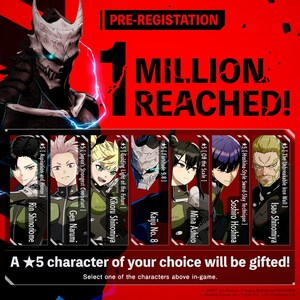 KAIJU NO. 8 THE GAME Hits over One Million Pre-Registrations and Guarantees a "★5 Character of Your Choice" Reward!