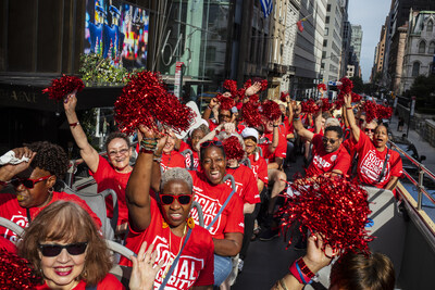 AARP celebrated Social Security’s 90th birthday in Times Square in New York, NY on August 14, 2025.