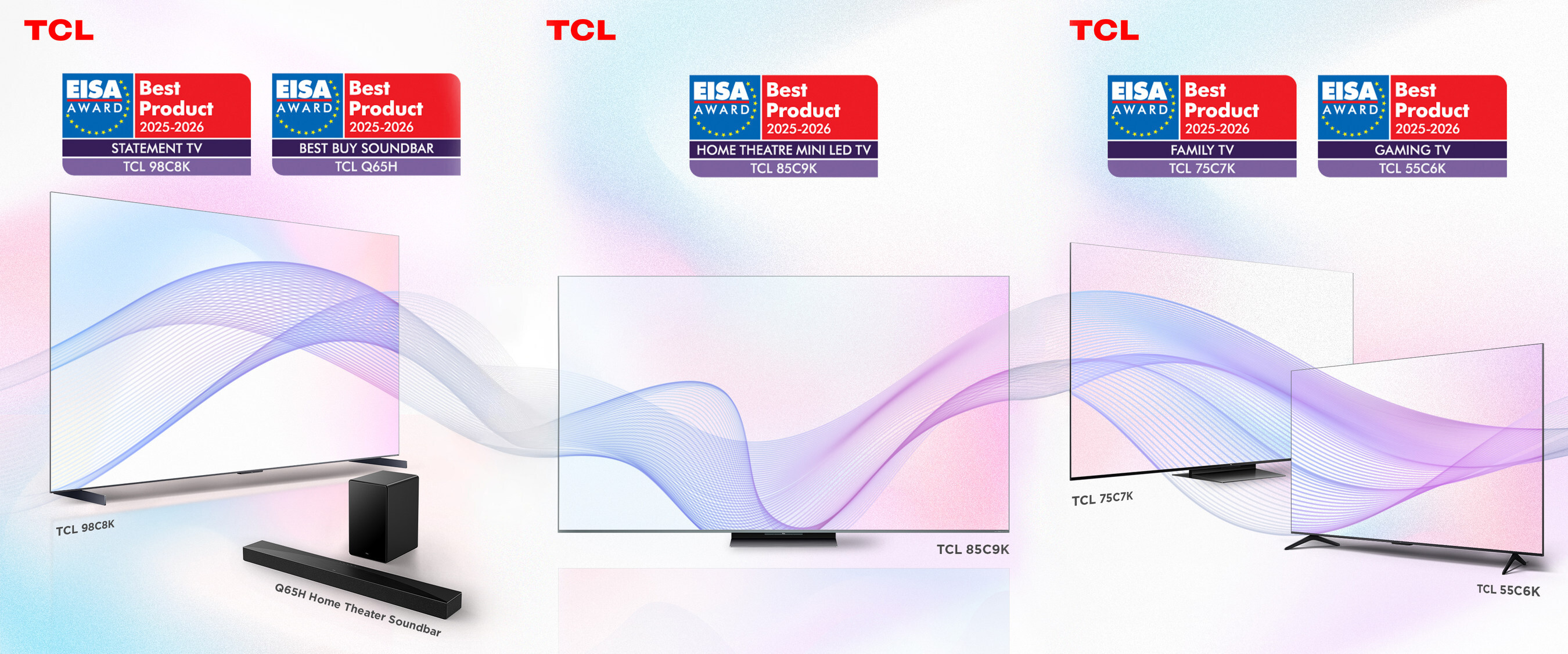 TCL Dominates with Five EISA Awards, Redefining Excellence in Large-Screen & QD-Mini LED Tech