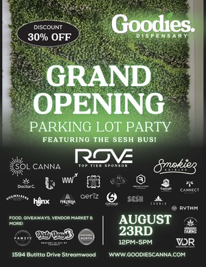 Goodies Cannabis Opens Flagship Retail Dispensary in Streamwood, Illinois -- With Grand Opening Festivities and Deep Discounts