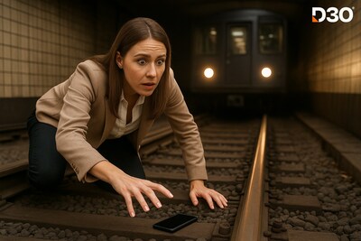 One in five people surveyed would risk climbing down onto subway tracks to rescue their phone if they dropped it.