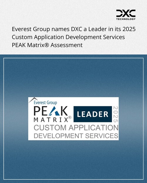 DXC Named a Leader in Everest Group’s Custom Application Development Services PEAK Matrix® Assessment 2025 Report DXC Named a Leader in Everest Group’s Custom Application Development Services PEAK Matrix® Assessment 2025 Report
