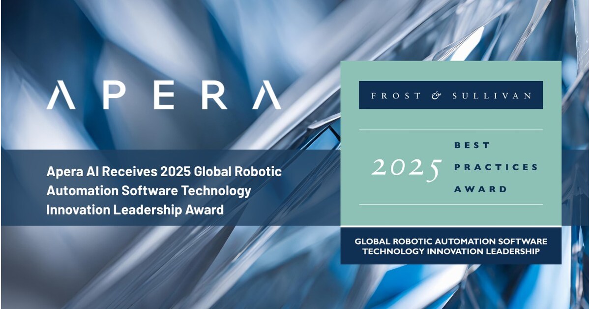 Apera AI Wins 2025 Frost & Sullivan Technology Innovation Award for Excellence in Robotic Automation Software