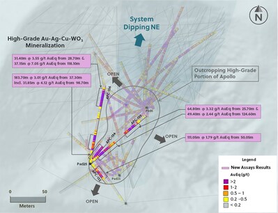Figure 1: Plan View of the Apollo System Highlighting Drill Holes Announced in this Release (CNW Group/Collective Mining Ltd.) Figure 1: Plan View of the Apollo System Highlighting Drill Holes Announced in this Release (CNW Group/Collective Mining Ltd.)