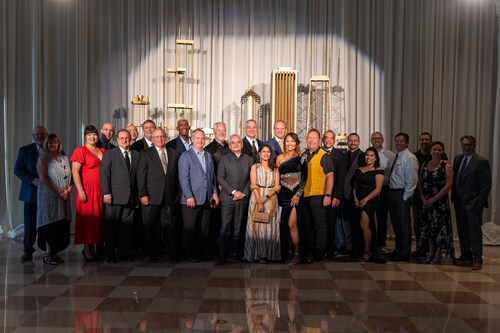 AlphaGraphics Silver Circle inductees pose together during a ceremony at the company's 55th annual conference in Chicago. AlphaGraphics Silver Circle inductees pose together during a ceremony at the company's 55th annual conference in Chicago.