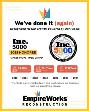 EmpireWorks Reconstruction Secures Spot at No. 4379 on the 2025 Inc. 5000 List