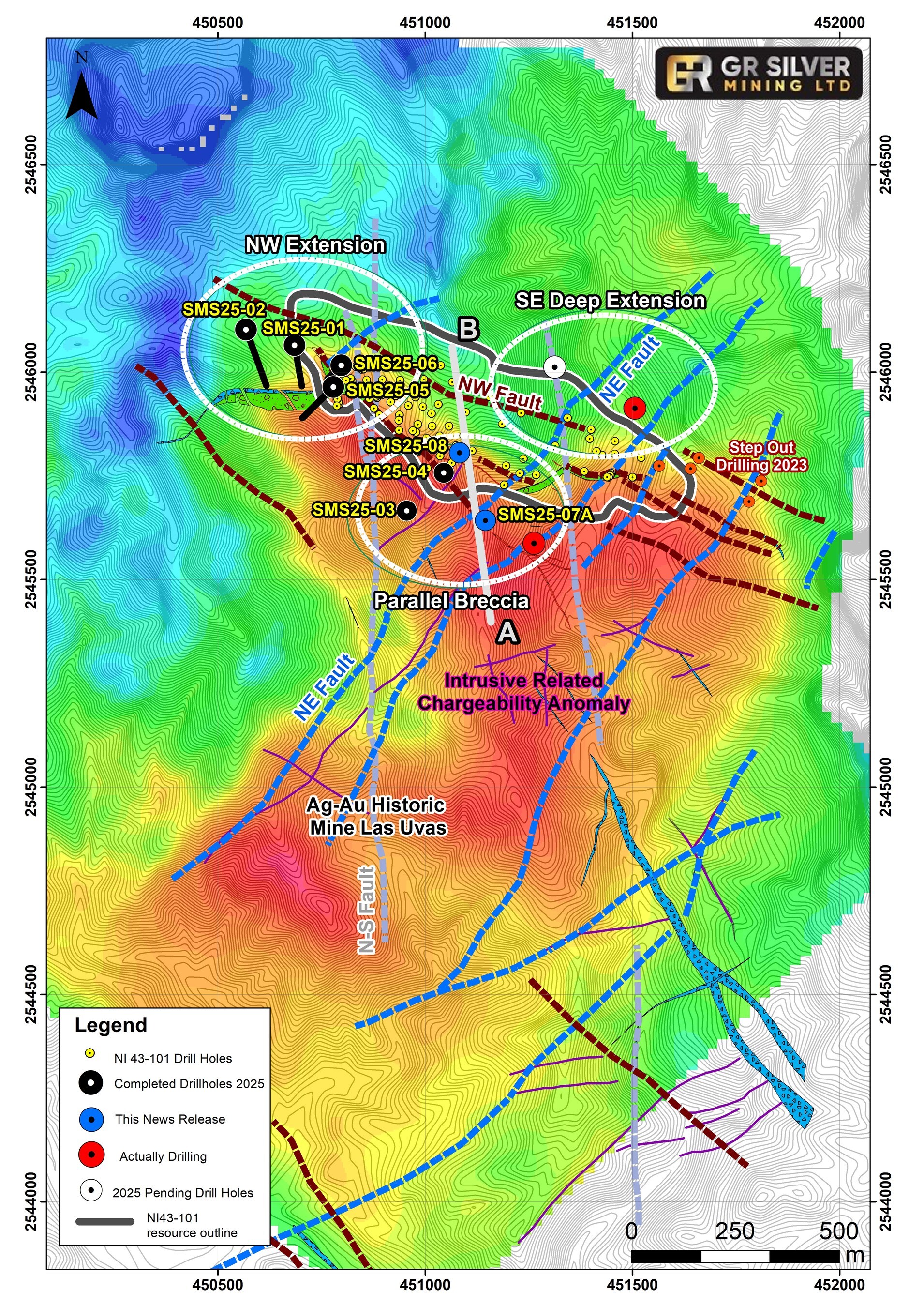 Figure 1 Location Map - Step-Out Drilling Program and Intrusive Related Chargeability Anomaly (CNW Group/GR Silver Mining Ltd.) Figure 1 Location Map - Step-Out Drilling Program and Intrusive Related Chargeability Anomaly (CNW Group/GR Silver Mining Ltd.)