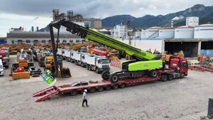 Zoomlion entrega ao Reino Unido a plataforma aérea de trabalho com lança reta mais alta do mundo, com 82,3 metros de comprimento, estabelecendo um novo recorde na Europa