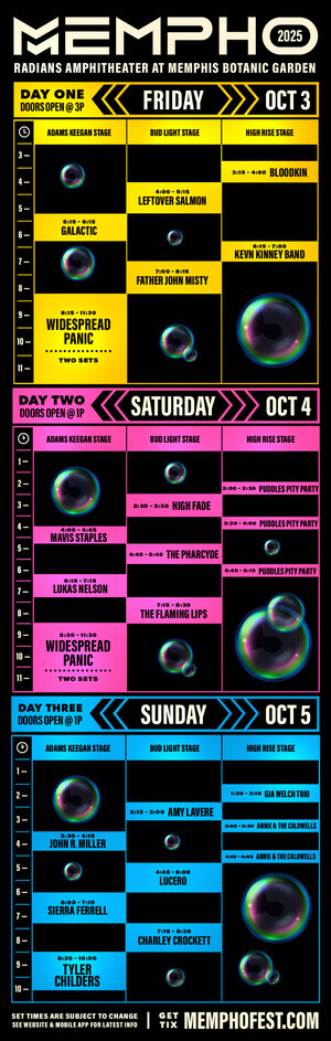 Mempho Fest Announces Daily Lineup At Radians Amphitheater Oct 3-5, 2025