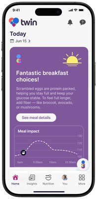 Twin Health provides insights into meals and how they impact metabolism.