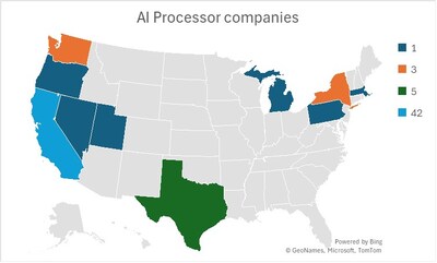 Figure 2. States with AI processor companies.