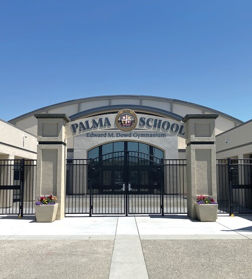 Palma School entrance to Edward M. Dowd Gymnasium