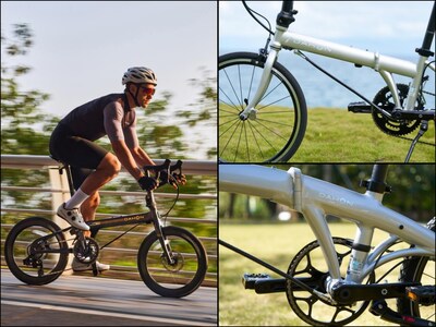 DAHON P18 Ultra Folding Road Bike (Left), DELTECH cable (Upper right), Super Downtube (Lower right) (PRNewsfoto/DAHON)