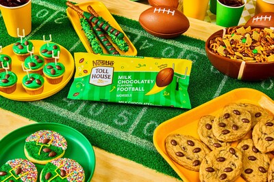 NESTLÉ® TOLL HOUSE® Milk Chocolatey Flavored Football Morsels are here! Perfect for cookies, cupcakes, snack mixes, and more, these football-shaped morsels inspire creativity and team spirit in the kitchen. Available Sept. 1 at Walmart for an MSRP of $4.68 (9 oz.). (PRNewsfoto/NESTLÉ® TOLL HOUSE®)