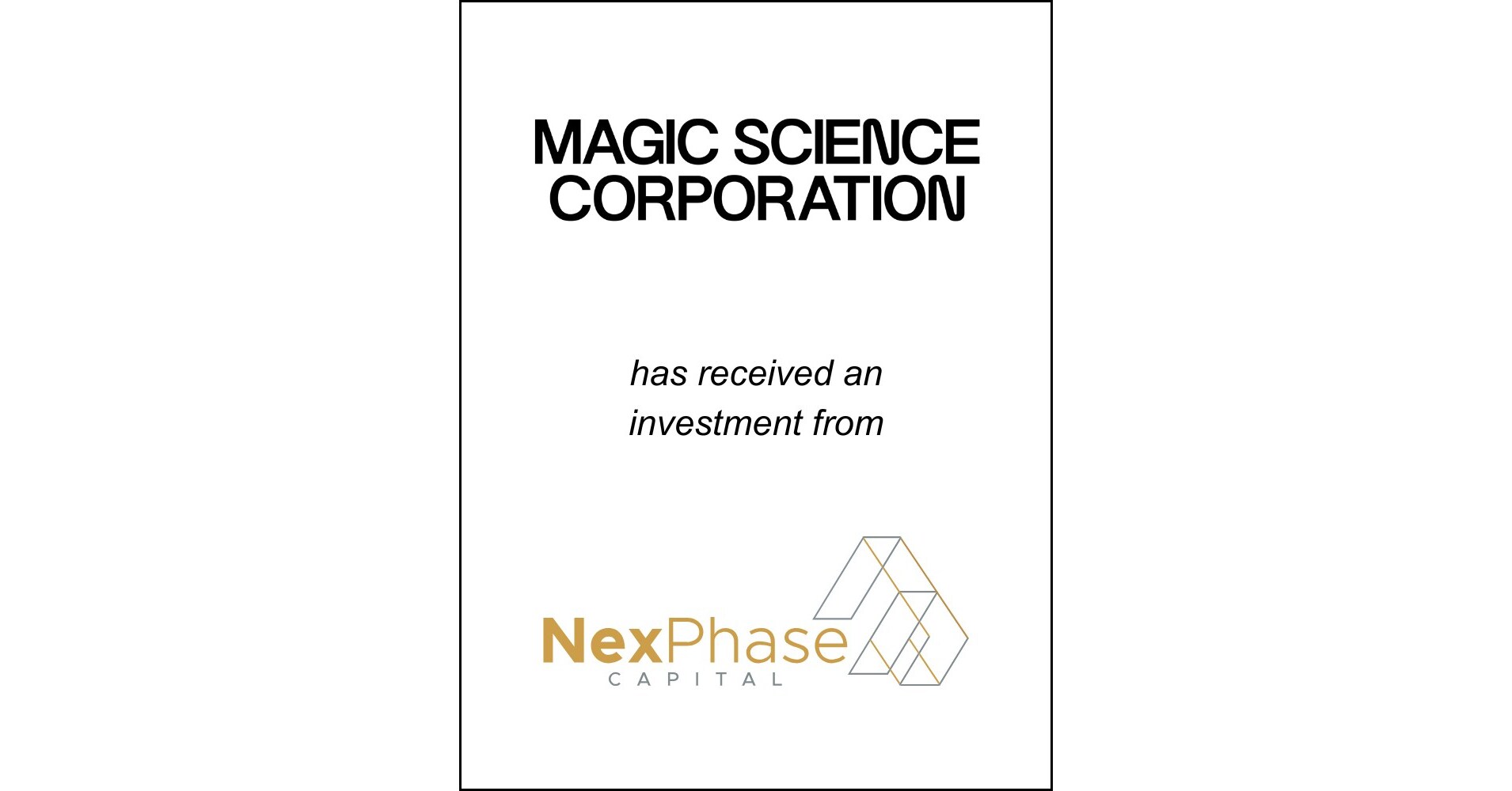 Skytale Investment Banking Serves as Financial Advisor to Magic Science Corporation