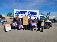 Neighborly Giving: Aire One KW Technicians Collecting Donations for the Food Bank (CNW Group/Aire One KW)