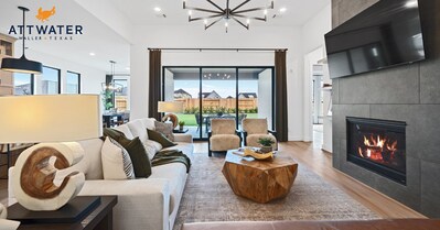 History Maker Homes model home living area in Attwater.