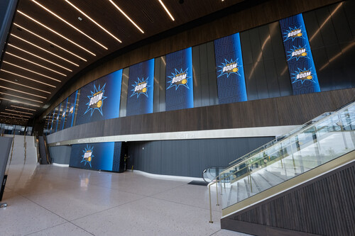 New LED displays for the entrance of The Arena at Innovation Mile. Credit: Pacers Sports Entertainment Photographer Matt Kryger.