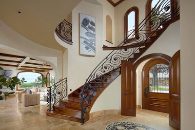 Carved staircase at 3300 Ocean Blvd.