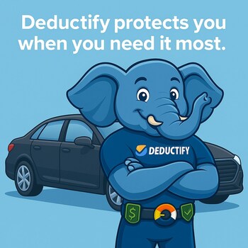 “Deductify’s mascot, Elfi, represents protection and peace of mind for drivers, symbolizing the company’s mission to eliminate deductible stress and lower insurance costs.”