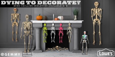 No bones about it: this skeleton collection from Gemmy has something for every decorator. Ranging in size from three feet to seven feet tall, you’ll find colorful, poseable and lighted options to suit any fright night aesthetic – available now at Lowe’s!