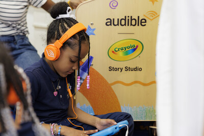 Girl listening to audiobook