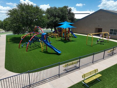 Shawgrass & C&C Turf transformed the playground at All Saints Episcopal School in Fort Worth, Tex., with a state-of-the-art synthetic turf system.
