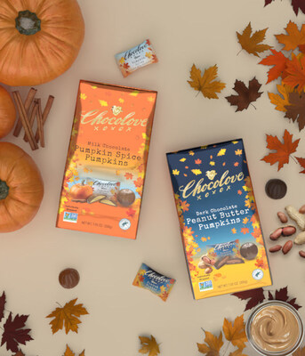 Chocolove's Pumpkin-Shaped Bites in new stand-up bags