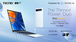 TECNO to Showcase TECNO Slim Smartphones and AI Laptops at IFA ShowStoppers 2025