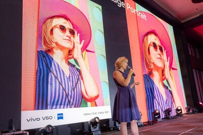 Photographer Diane Villadsen, the first V Series Portrait Master, speaks at the V60 global launch event in Malaysia.
