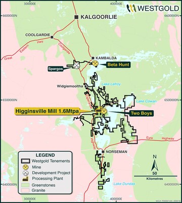 Figure 4 – Southern Goldfields Project Area (Higginsville Processing Hub). (CNW Group/Westgold Resources Limited)