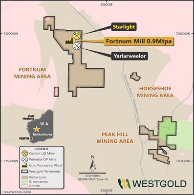 Figure 3 - Murchison Project Areas (Fortnum Processing Hub) (CNW Group/Westgold Resources Limited)