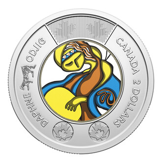 La pièce de circulation de 2 $ commémorant l'artiste Daphne Odjig (Groupe CNW/Monnaie royale canadienne (MRC))