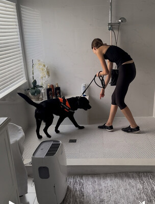 Indy, a black Labrador Retriever, has been trained to sniff out all forms of mold with owner Zaneta Kuzel at Mold Hunt, a comprehensive, canine mold detection service for homes, businesses and personal property, which offers accurate precision, cost-savings and healthy living.