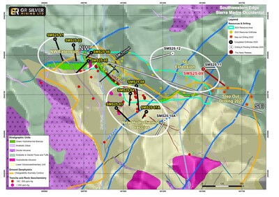 Figure 2 Geological Map San Marcial Area – Step-Out Drilling Targets – Location Figure 4 (CNW Group/GR Silver Mining Ltd.)