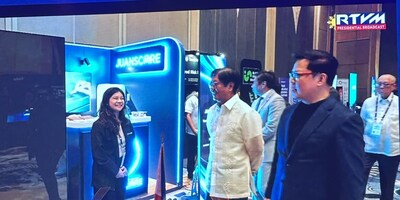 Philippine President Ferdinand R. Marcos Jr. visits JuanScore's booth and meets with company representatives
