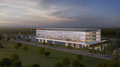 Rendering of Astemo Americas’ new regional headquarters by Kirco Manix Construction and Gensler Architects